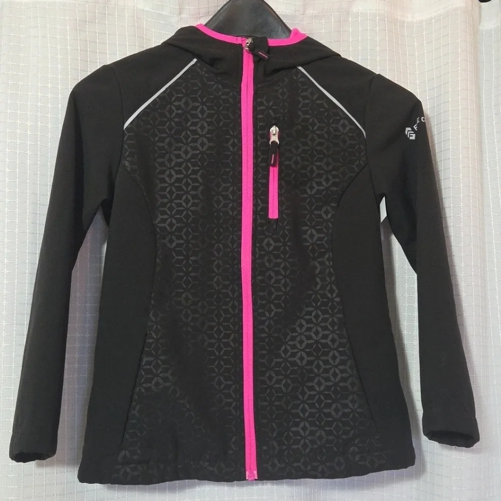 Free Country Girls Coat Size 7/8 Black And Pink